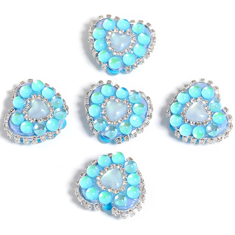 Wholesale DIY Aurora Mermaid Love Beads Rhinestone Chain Acrylic Beads